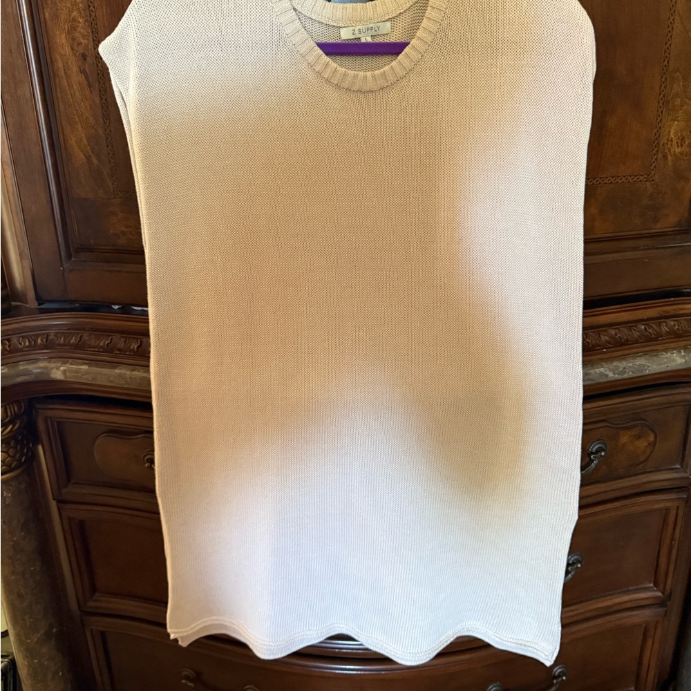 Z Supply Cream Knit Sleeveless Vest